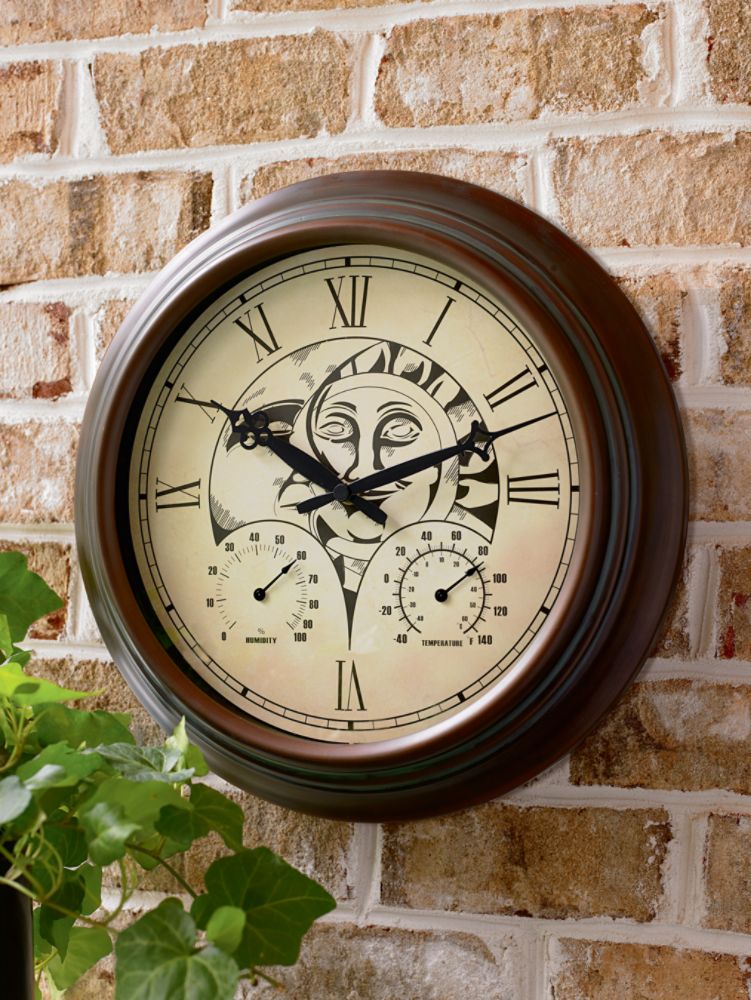Garden Oasis Metal Sun/Moon Clock with Temperature & Humidity Gauge at Sears.com