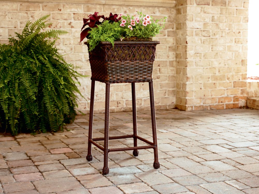 Ty Pennington Style Wicker Square Plant Stand