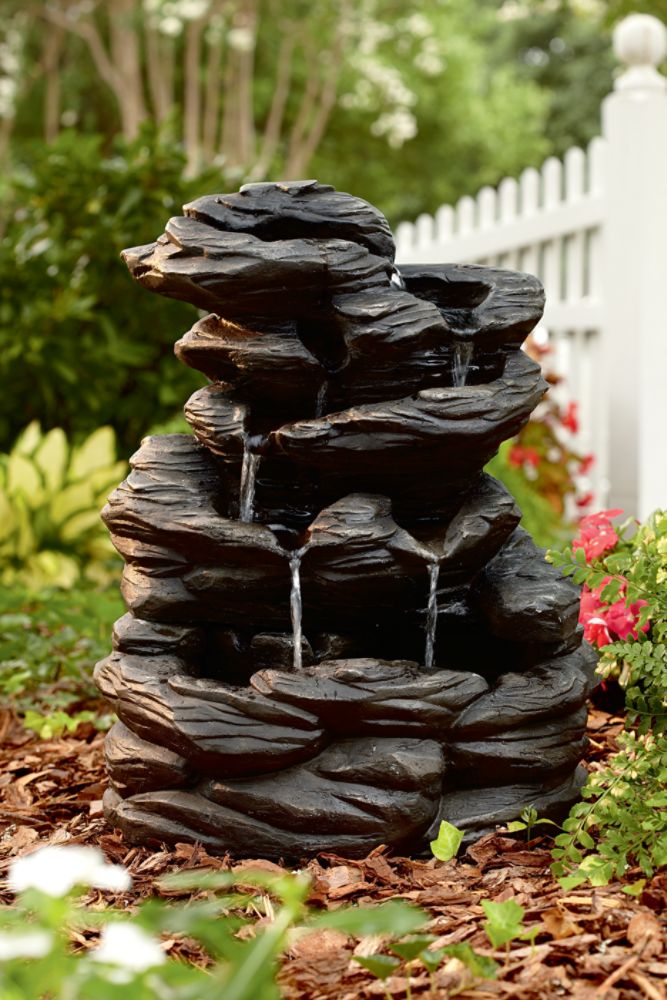 Rock Waterfall Fountain- Garden Oasis-Outdoor Living-Outdoor Decor-Fountains &amp; Pumps