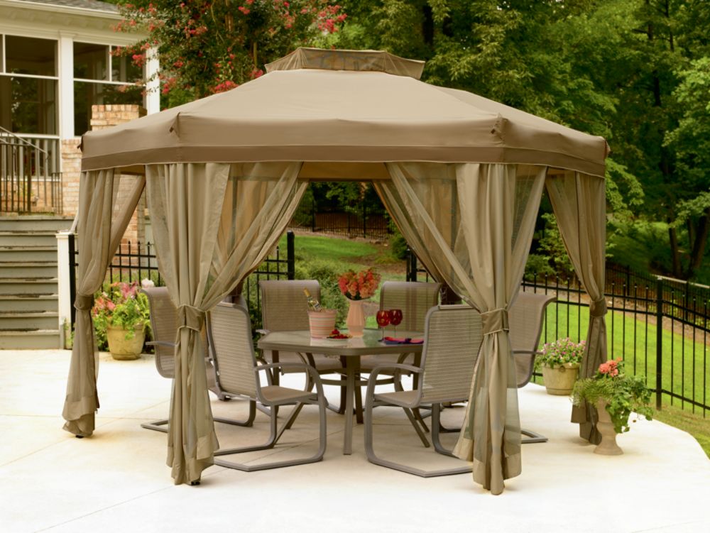 Garden Oasis 12 Ft. Diagonal Hex Gazebo with Double Roof at Sears.com