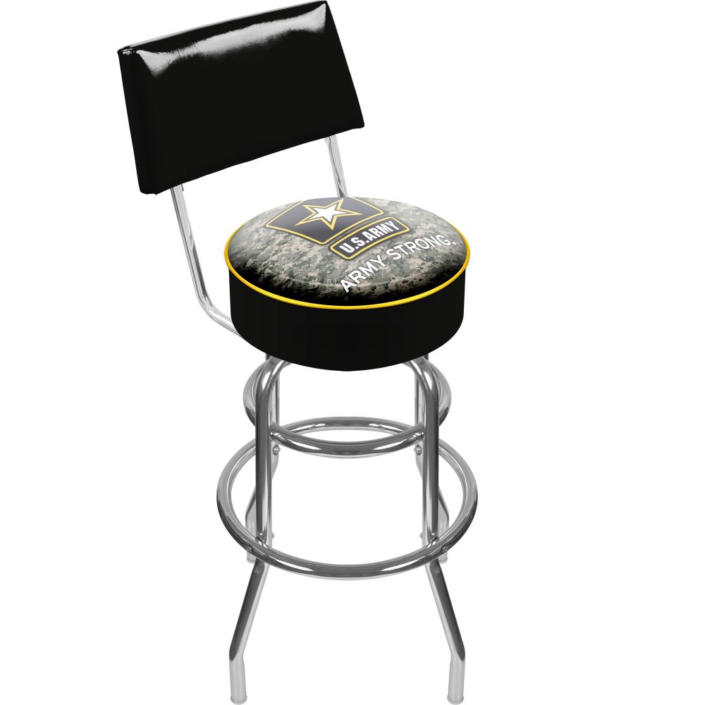 U.S. Army&nbsp; Digital Camo Padded Swivel Bar Stool with Back