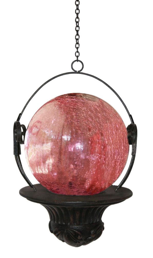 Garden Oasis 6 In. LED Lighted Hanging Gazing Ball - Red at Kmart.com