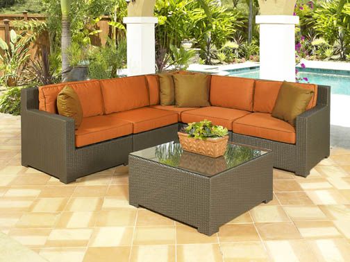 Chicago Wicker&nbsp; Melrose 5 PC Sectional Seating Group.