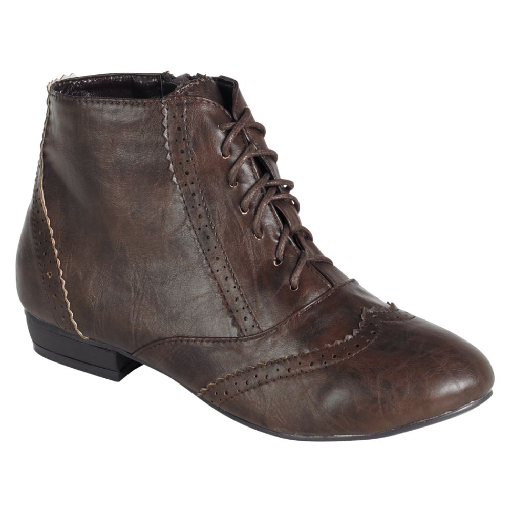 Pink Duchess Women's Mae Flat Ankle Bootie - Brown at Kmart.com