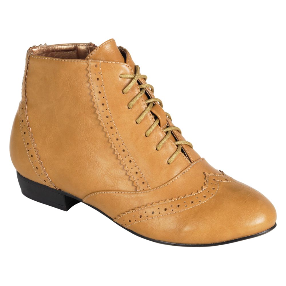 Pink Duchess Women's Mae Flat Ankle Bootie - Camel at Kmart.com