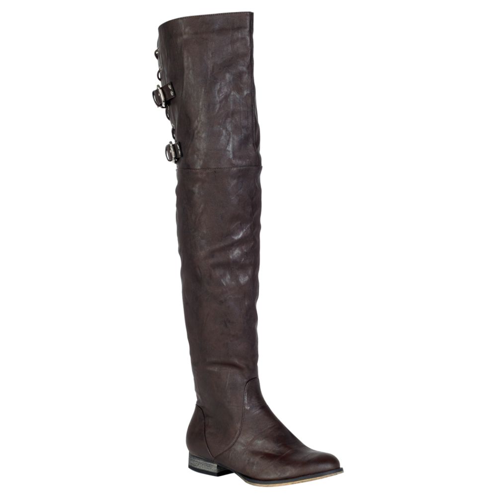 Pink Duchess Women's Cameo Over the Knee Flat Boot - Brown at Kmart.com