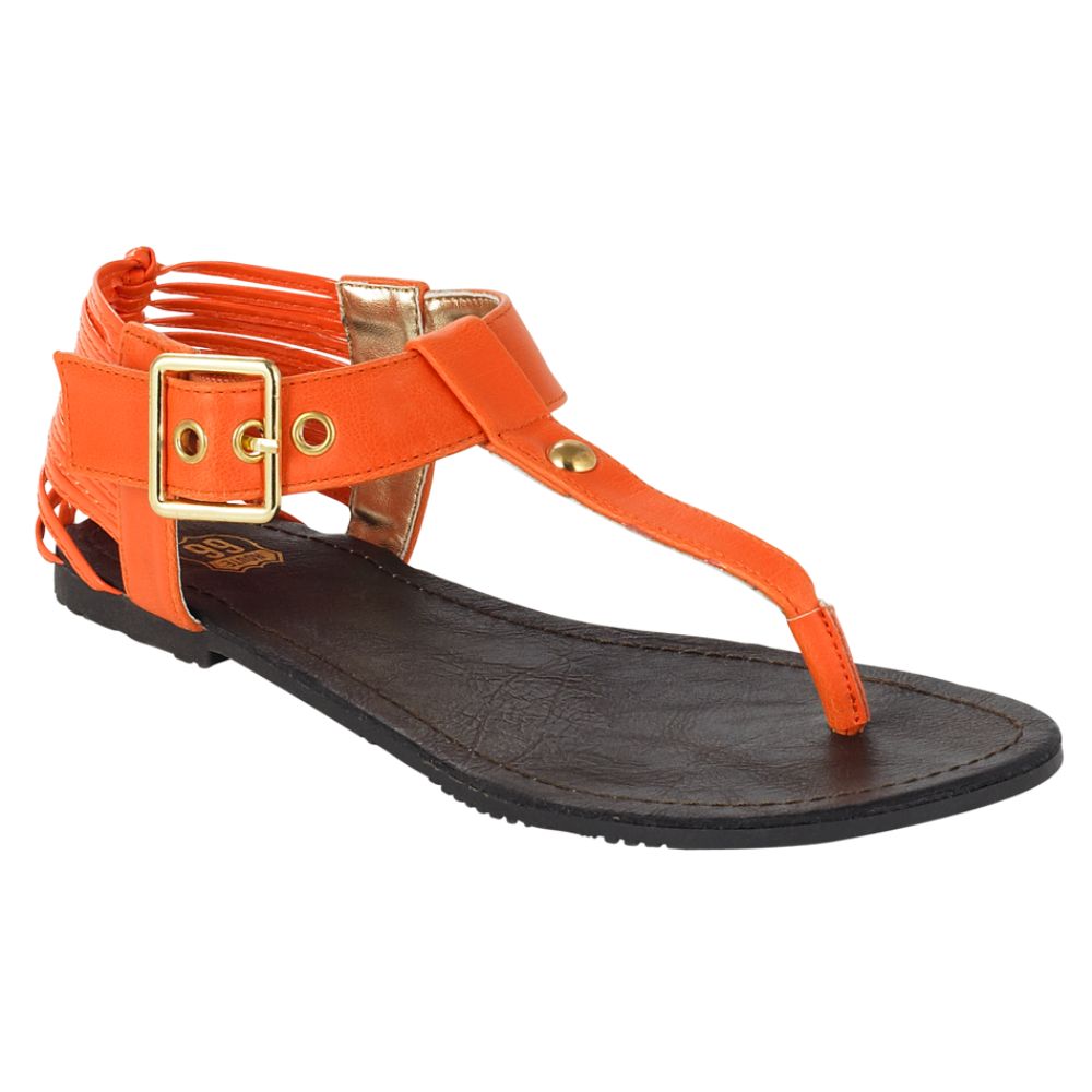 Route 66 Women's Malaga Gladiator Thong Sandal - Orange at Kmart.com