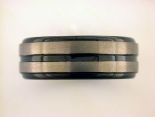 Men's 8MM Stainless Steel with Black IP Plating Band at Kmart.com