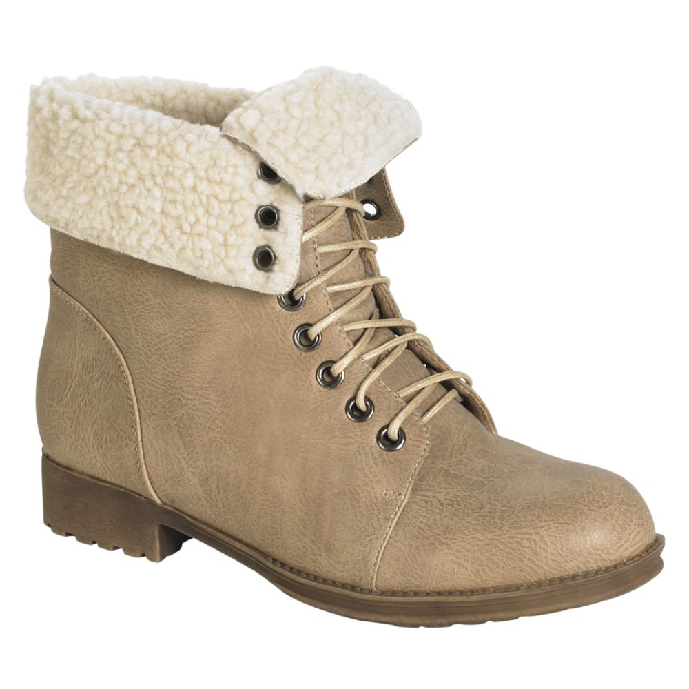 Yoki Women's Wanda Flat Bootie - Beige at Kmart.com
