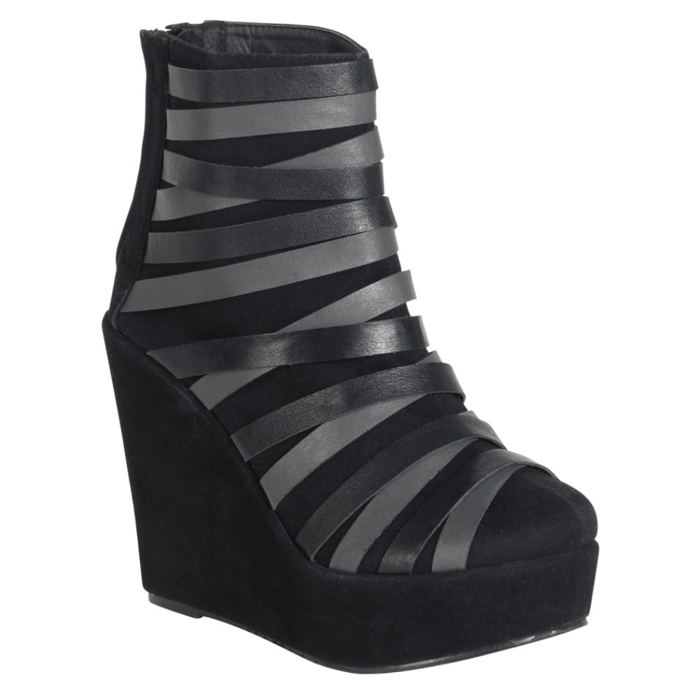 Yoki Women's Campbell Wedge Bootie- Black at Kmart.com