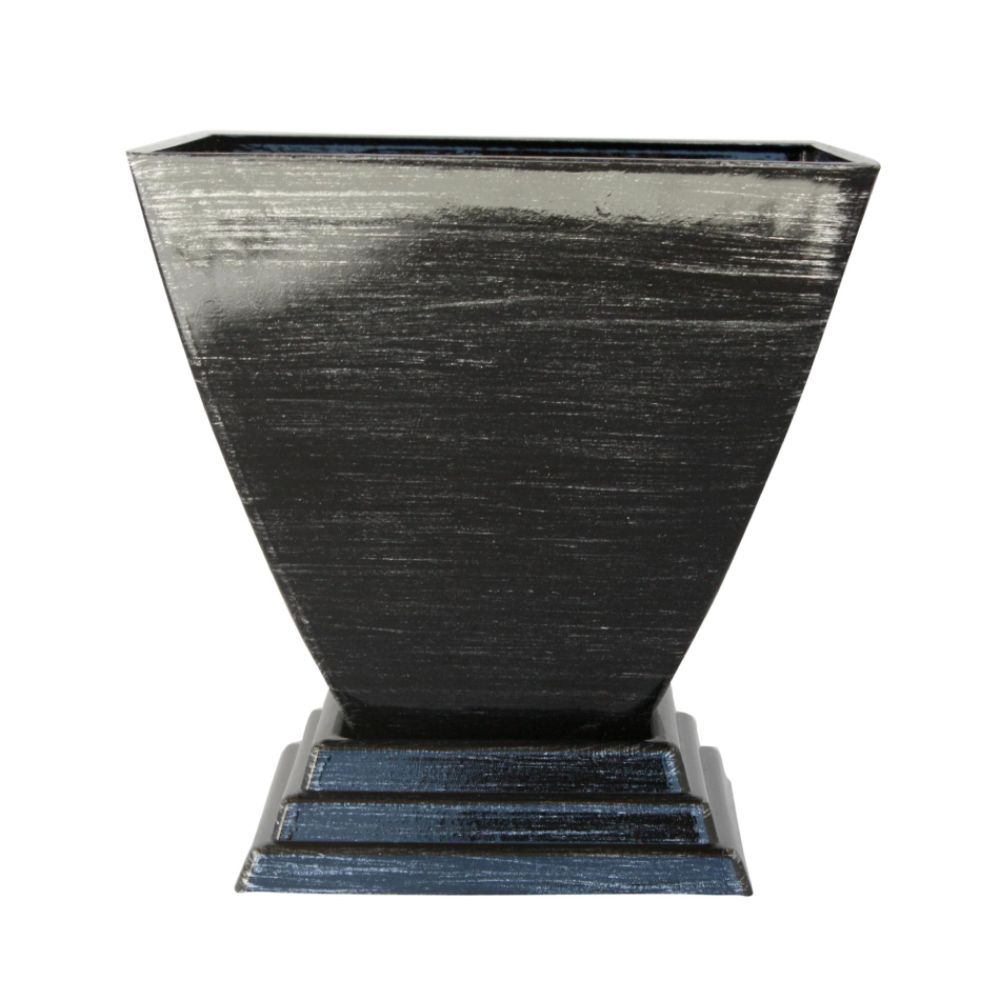 Jaclyn Smith Today 8 In. Footed Square Tapered Metallic Planter - Black at Kmart.com