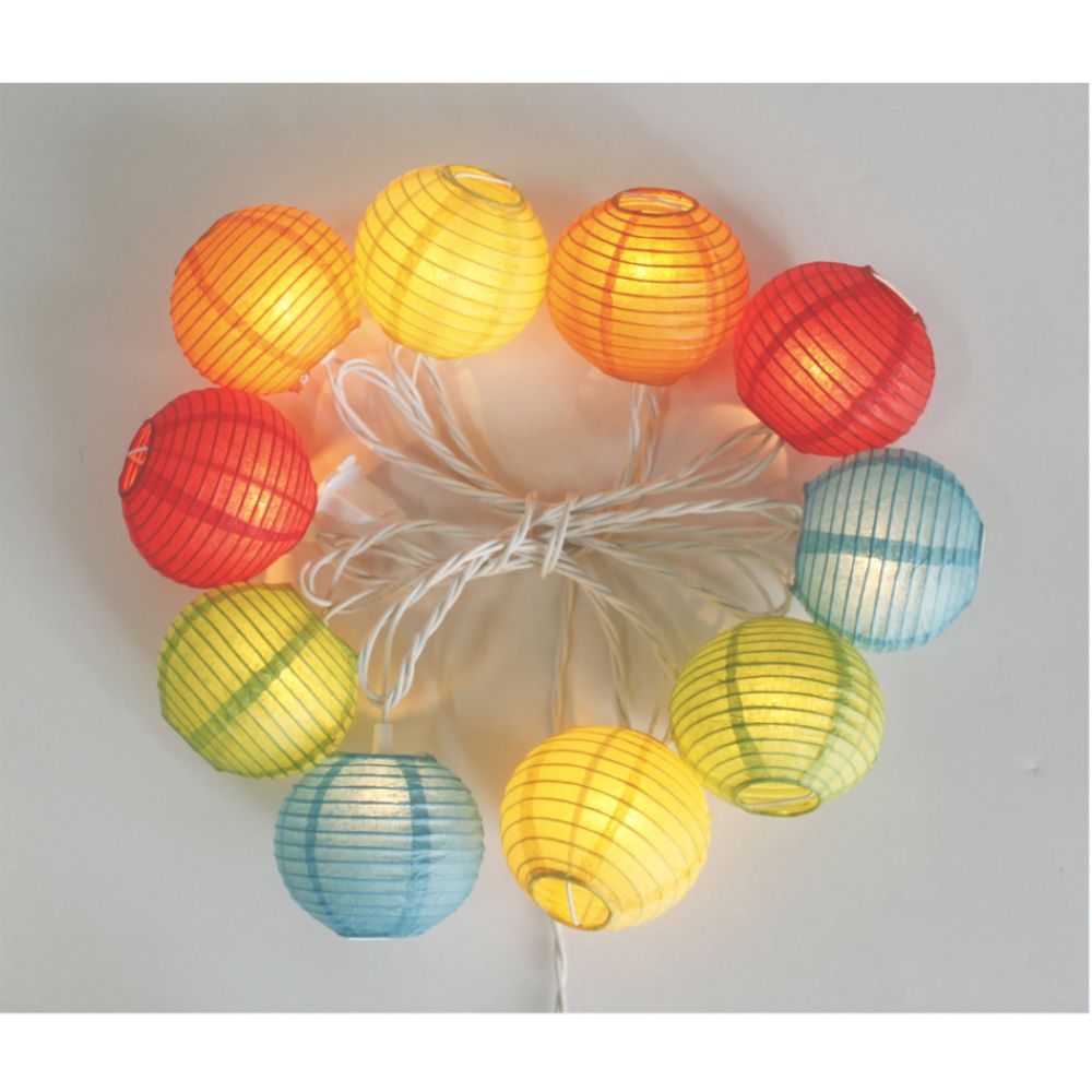 Garden Oasis 10 Ct. Multicolor Chinese Paper Lantern Light Set at Kmart.com