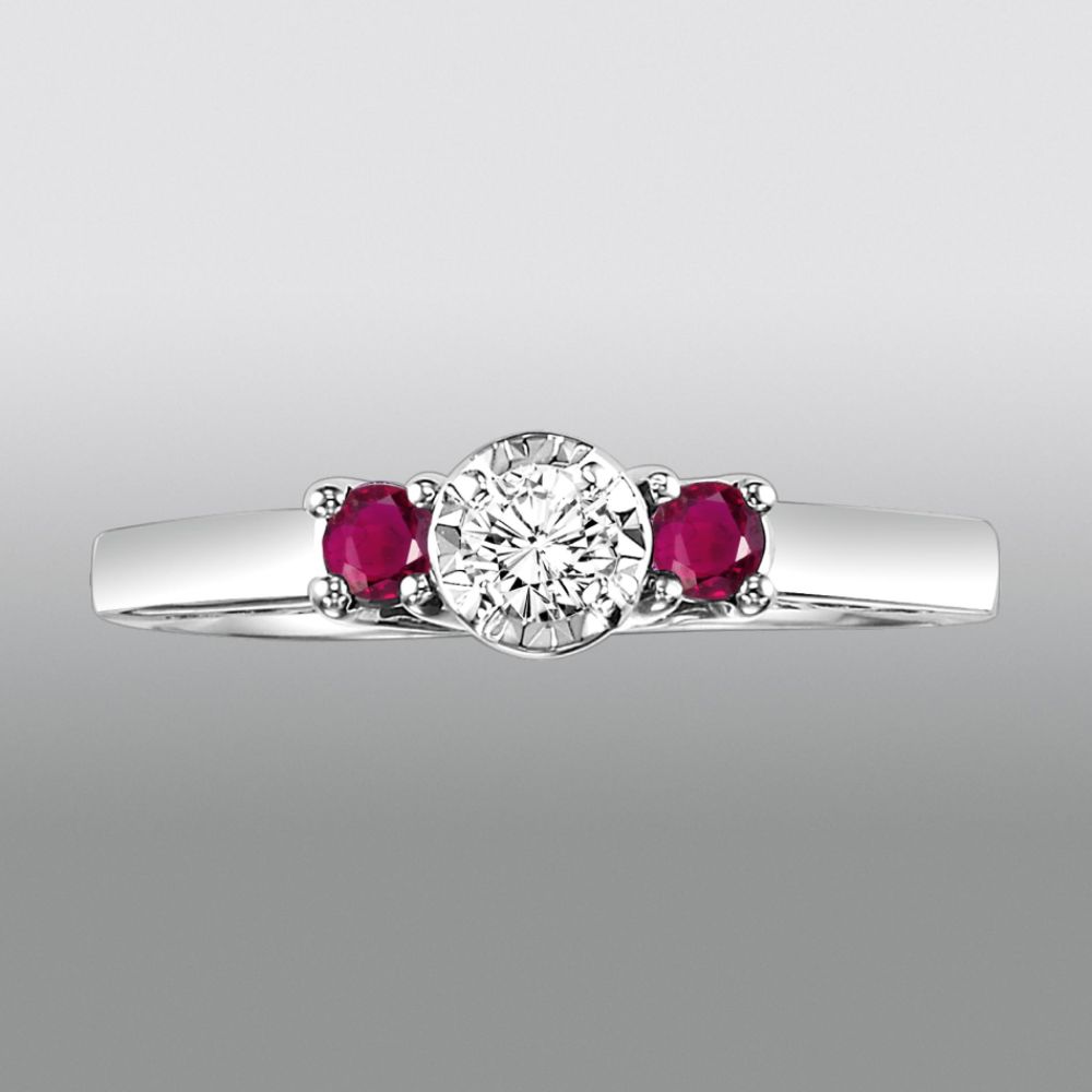 Promise Your Love 1/3 Cttw. Round Cut Ruby and Diamond Engagement Ring Sterling Silver at Kmart.com
