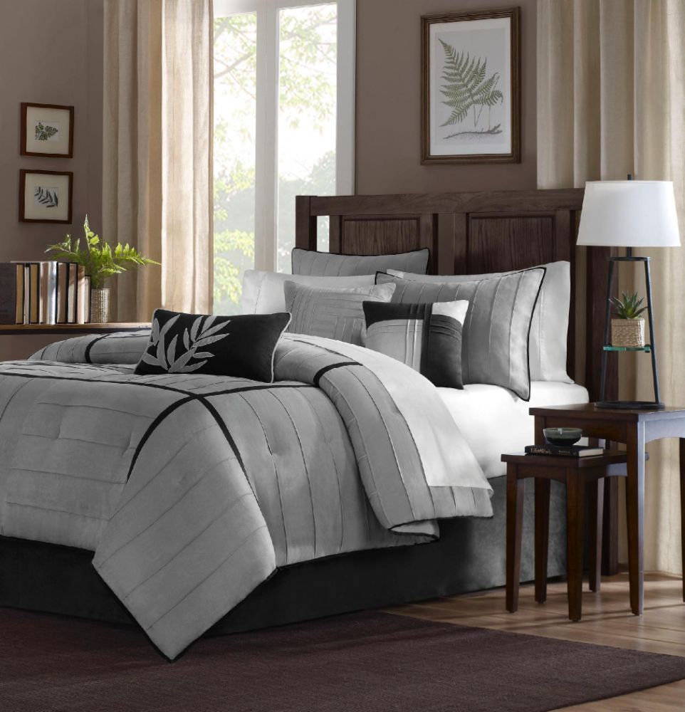 King Bedding Sets Gray on Meyers Cal King 7 Pieces Comforter Set In Grey Color  Madison Classic