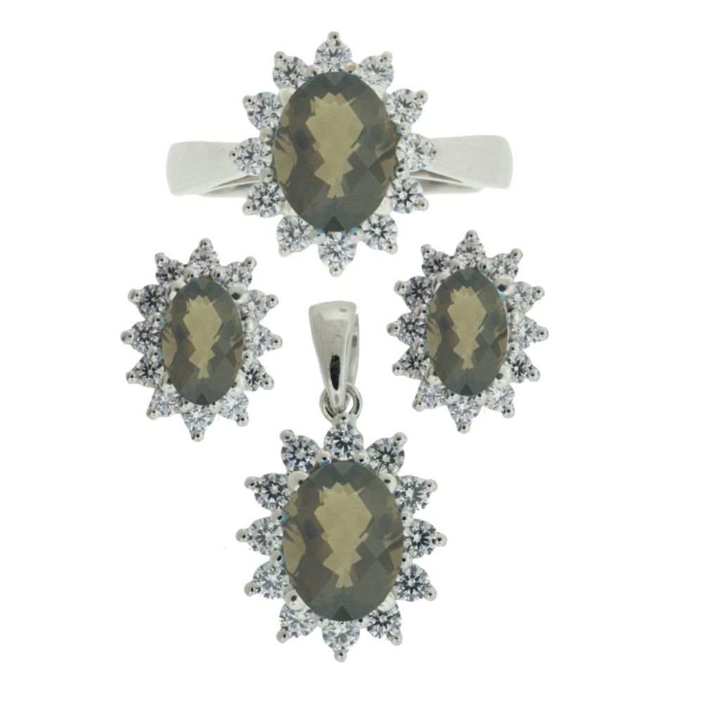 Gold over Silver Garnet & Lab Created Sapphire 3 pc Set at Kmart.com