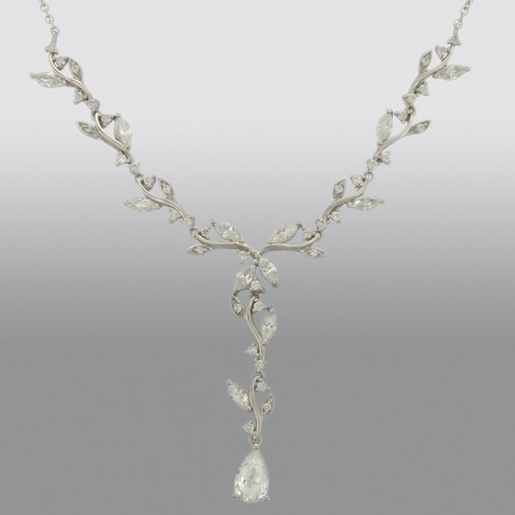 Vedere Le Stelle&trade; 2.42 ctw Cubic Zirconia and Sterling Silver Floral Drop Necklace at Sears.com