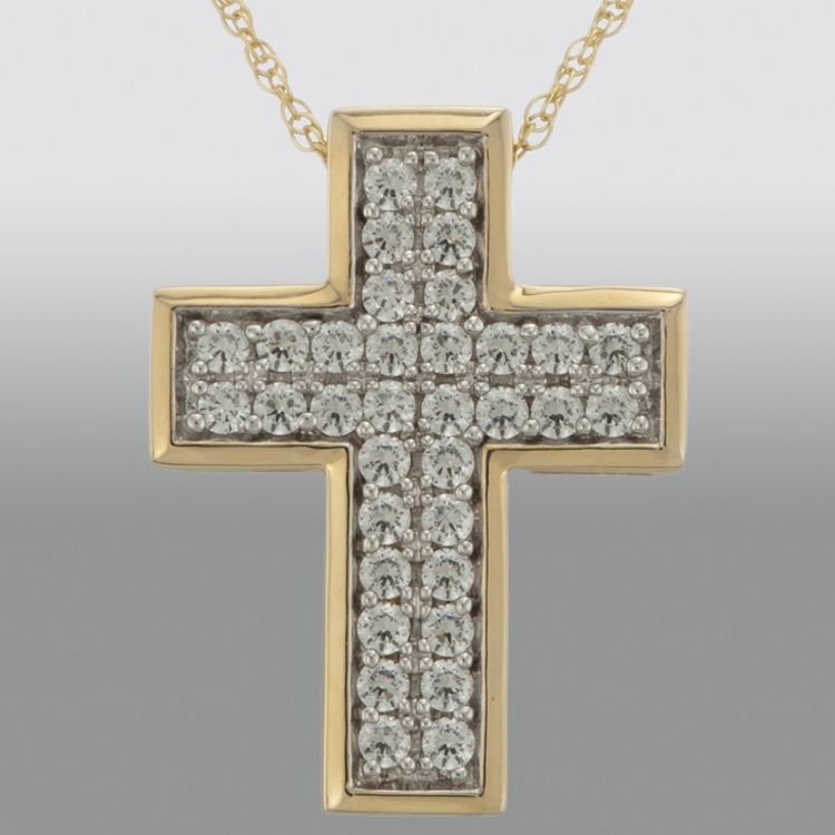 Vedere Le Stelle&trade; 1.02 ctw Cubic Zirconia and Gold-over-Sterling Silver Cross Pendant at Sears.com