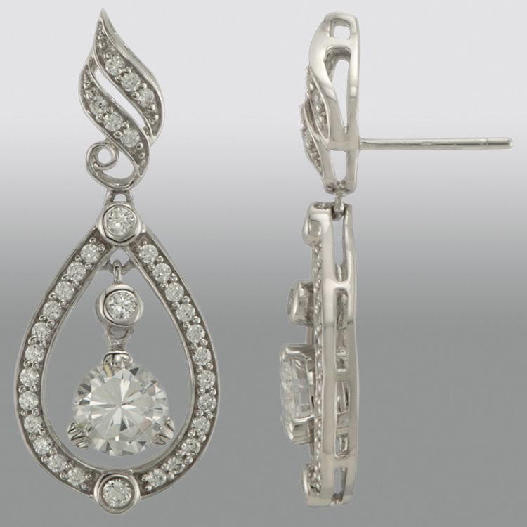 Vedere Le Stelle&trade; 1.62 ctw Cubic Zirconia and Sterling Silver Fancy Teardrop Earrings at Sears.com