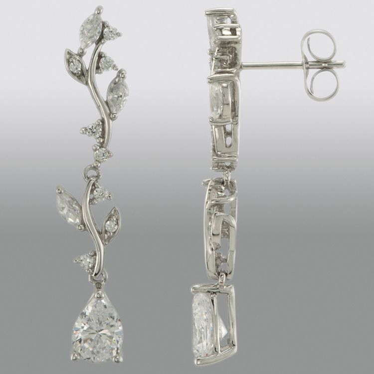 Vedere Le Stelle&trade; 1.92 ctw Cubic Zirconia and Sterling Silver Floral Drop Earrings at Sears.com