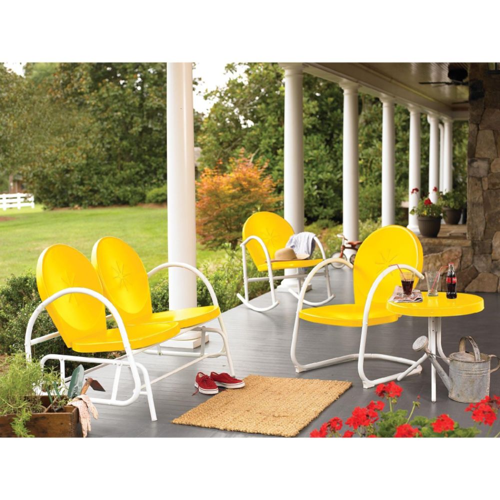 Garden Oasis Retro Steel Clam Glider - Yellow at Kmart.com