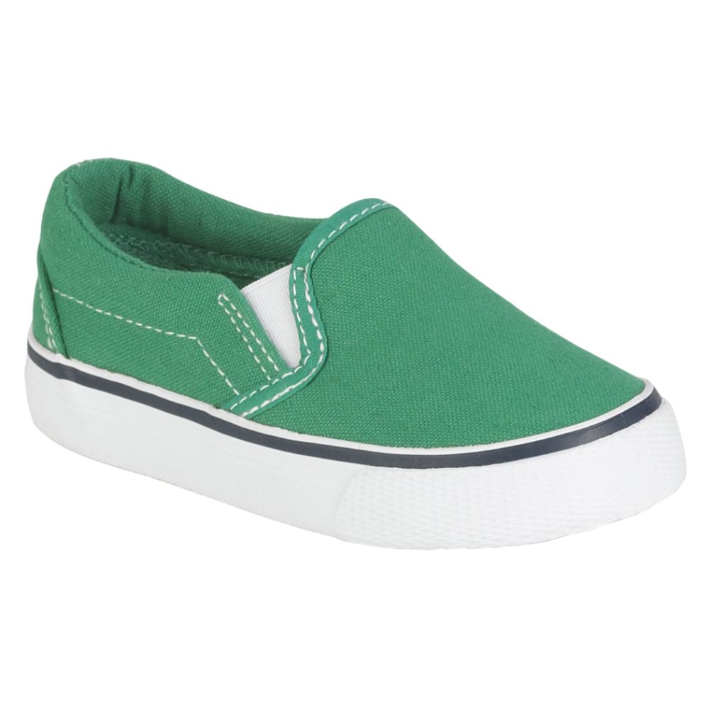 Joe Boxer Toddler Unisex Replay Twin Gore Canvas Slip On - Green