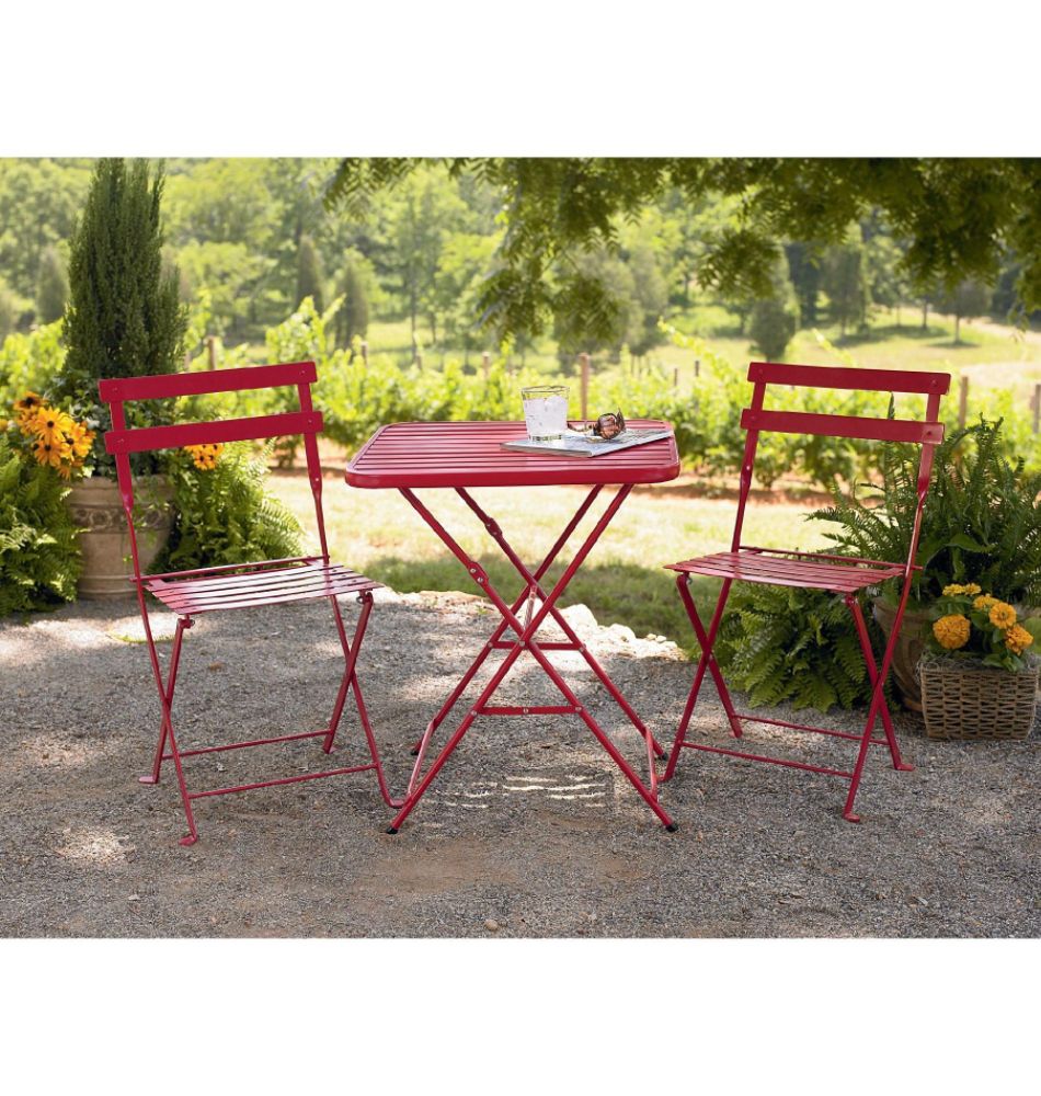 Garden Oasis French Bistro Style Steel Chair - Red at Kmart.com