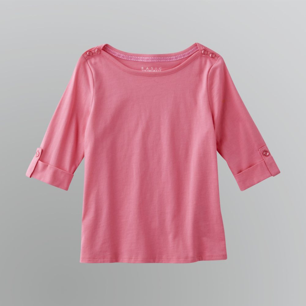 Basic Editions Girl's Button Detail Top at Kmart.com