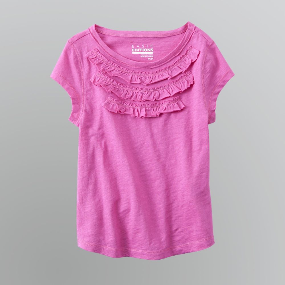Basic Editions Girl's Ruffle Neck Top at Kmart.com