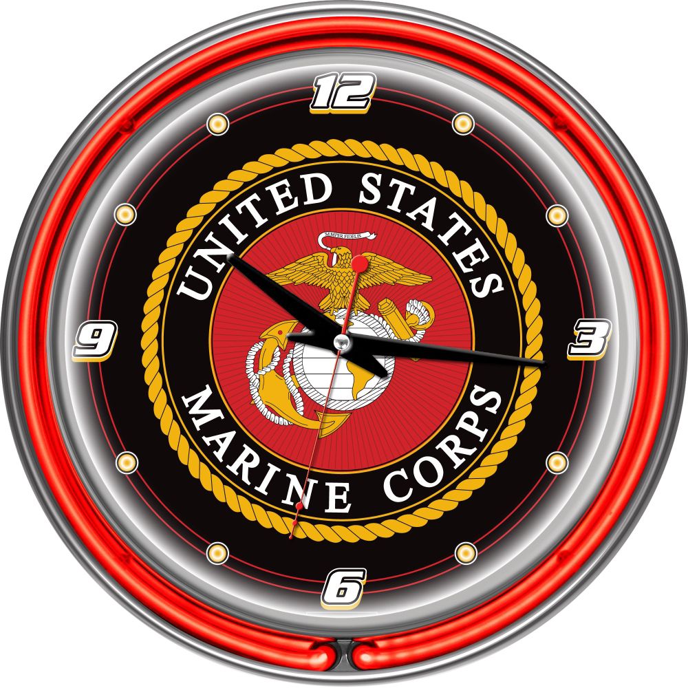United States Marine Corps Chrome Double Ring Neon Clock at Sears.com