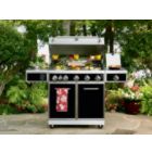 5-Burner Gas Grill with Ceramic Searing and Rotisserie Burners - Black
