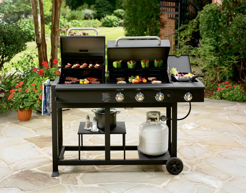 Charcoal and Gas Grill Combo- Nexgrill-Outdoor Living-Grills &amp; Outdoor Cooking-Gas Grills