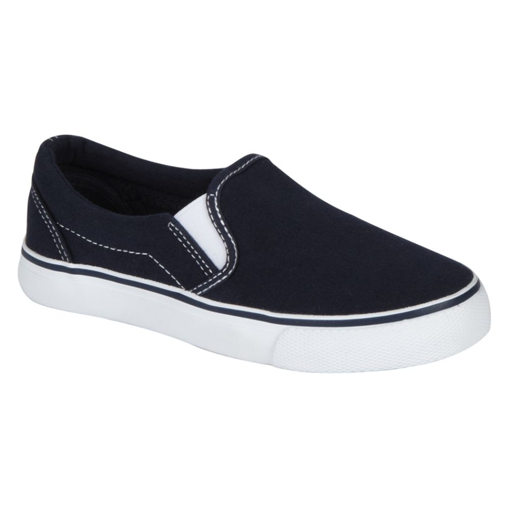 Joe Boxer Youth Unisex Replay Twin Gore Canvas Slip On - Navy at Kmart.com