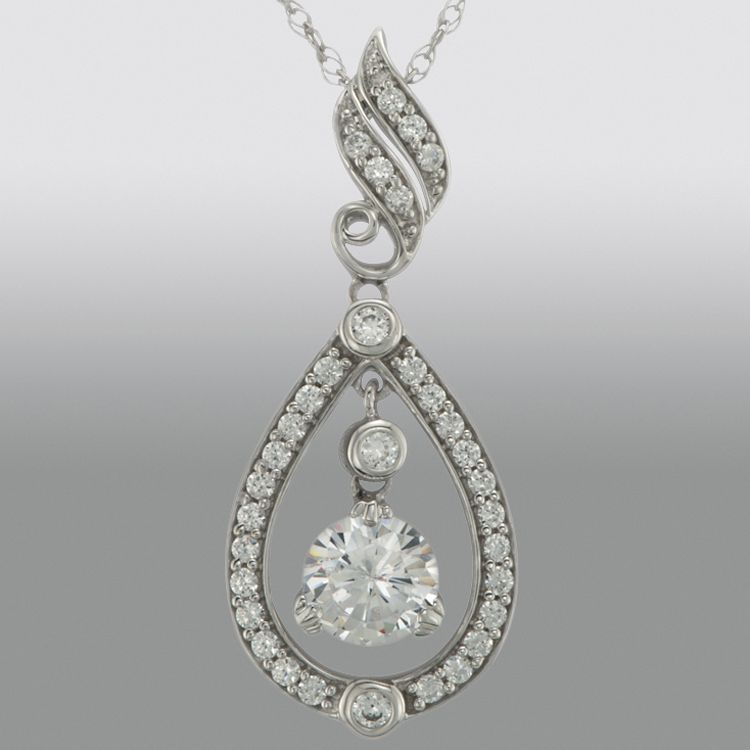 Vedere Le Stelle&trade; 2.04 ctw Cubic Zirconia and Sterling Silver Fancy Teardrop Pendant at Sears.com