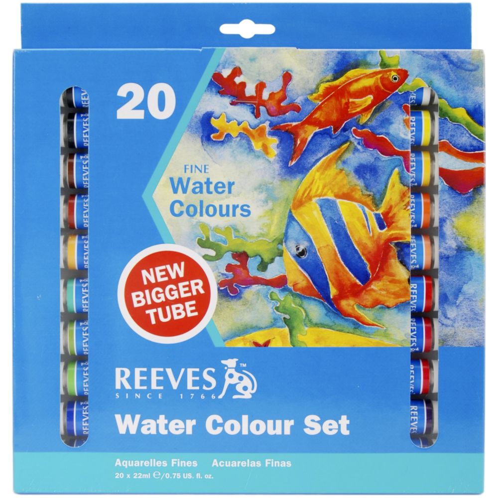 Reeves Watercolor Paint, 20/Pkg, Assorted Colors