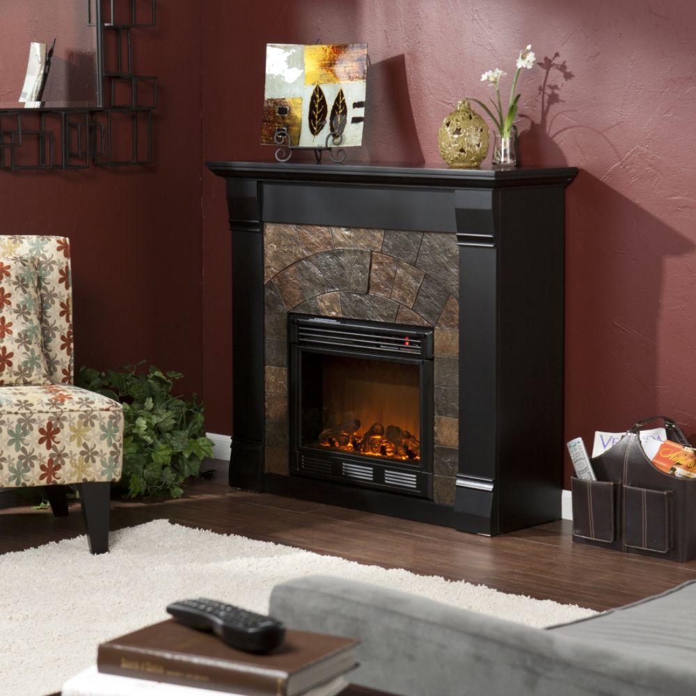 Southern Enterprises Elkmont Black Electric Fireplace at Sears.com