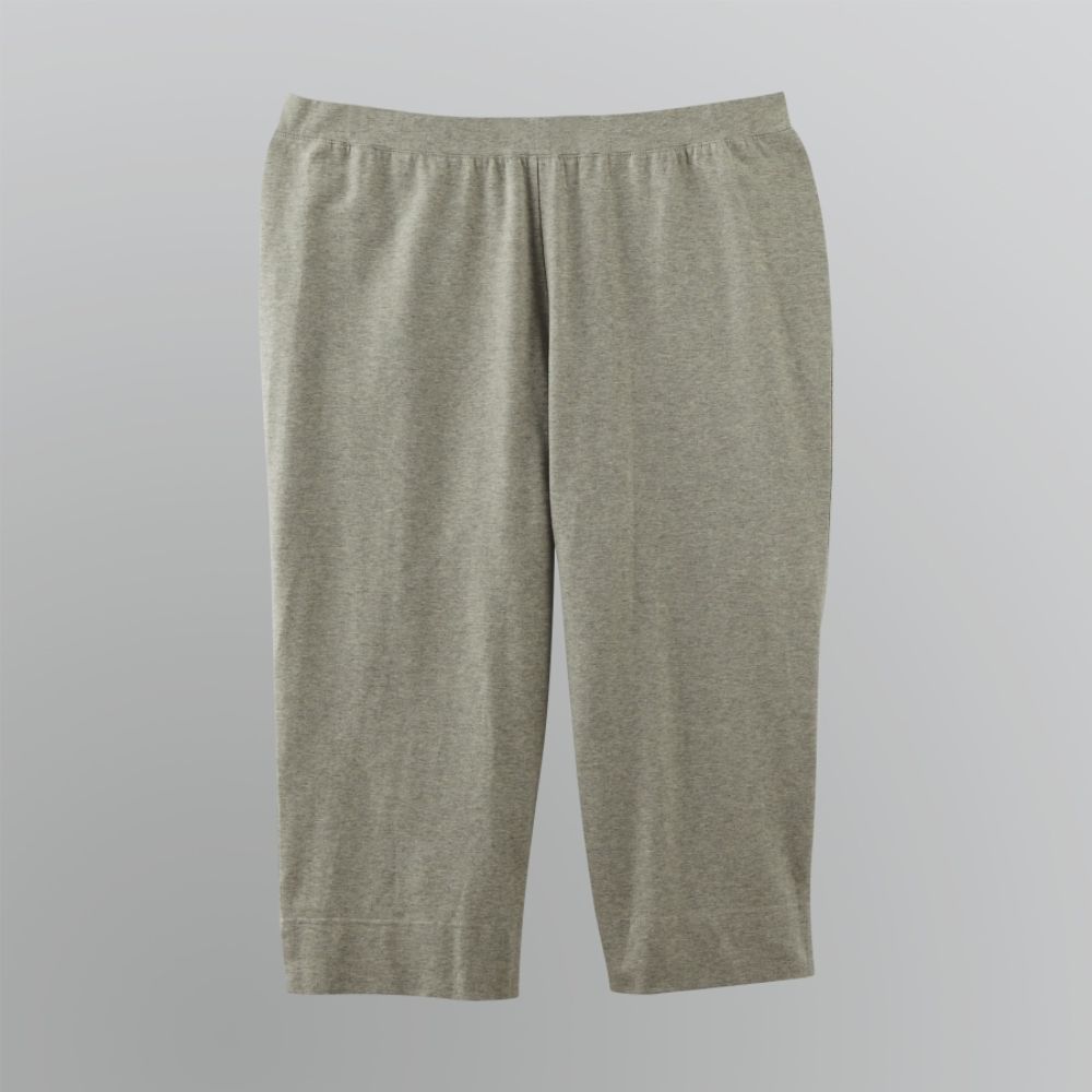 Basic Editions Women's Plus Stretch Knit Capri Pant at Kmart.com