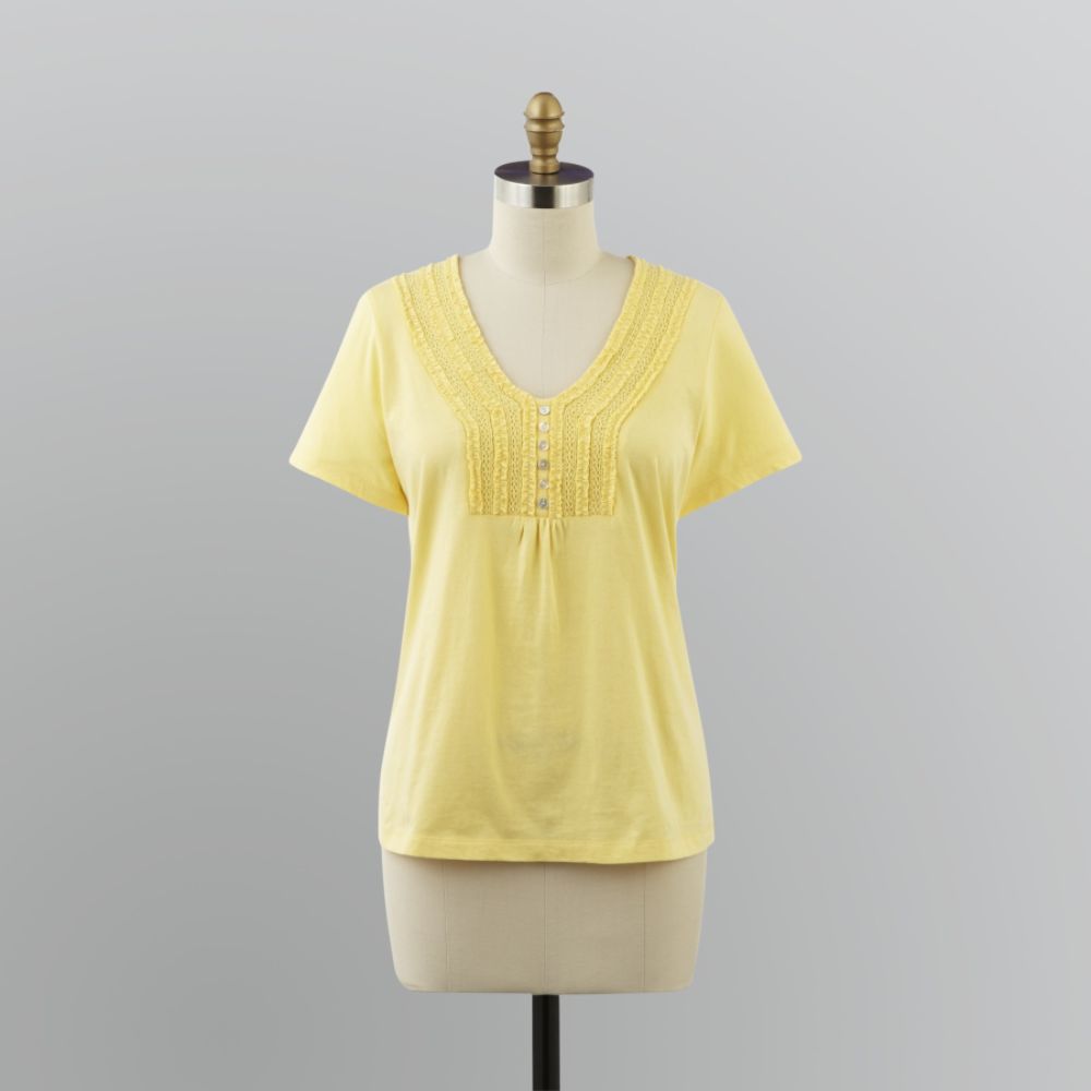 Laura Scott Women's Crochet Neckline Top at Sears.com