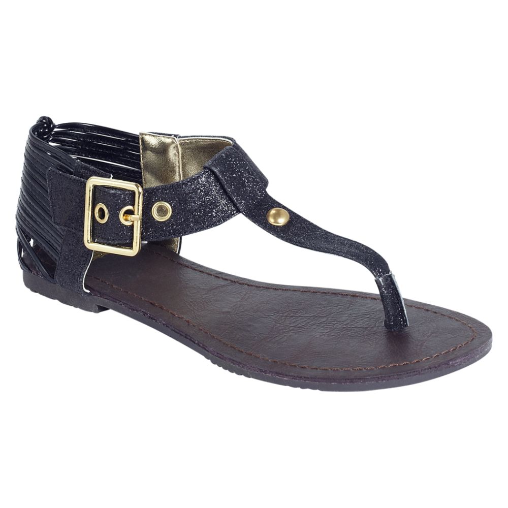 Route 66 Women's Malaga Gladiator Thong Sandal - Black at Kmart.com