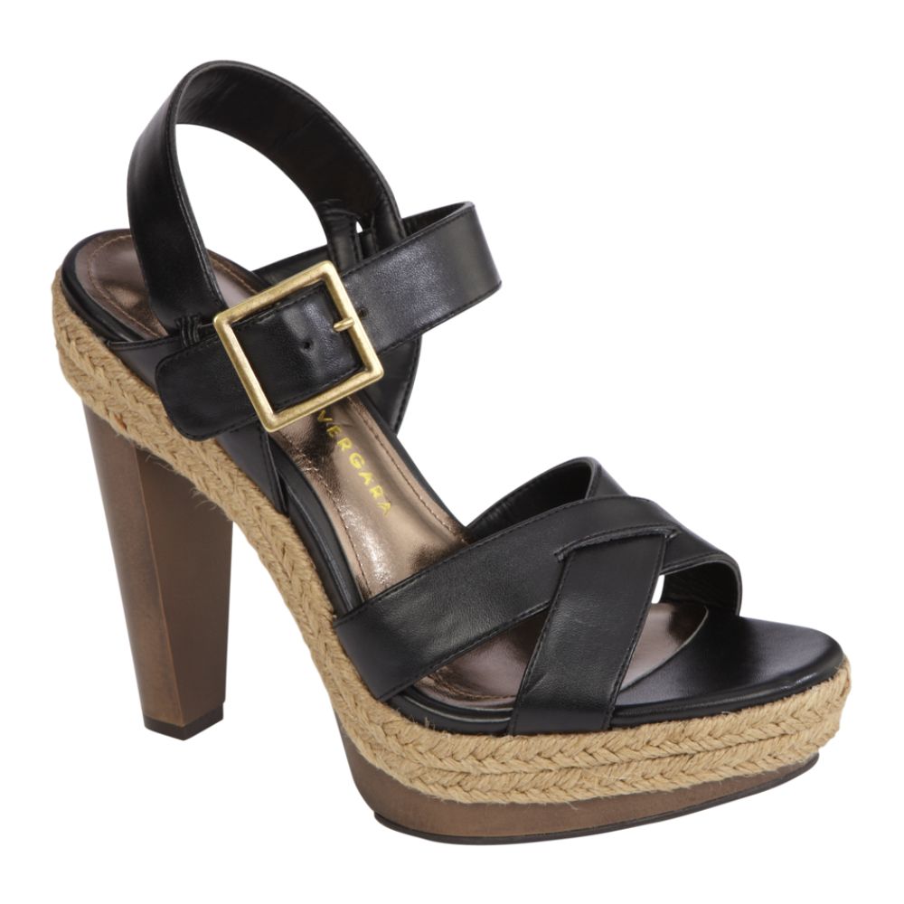 Sofia by Sofia Vergara Women's Tara Wood Heel Sandal - Black at Kmart.com