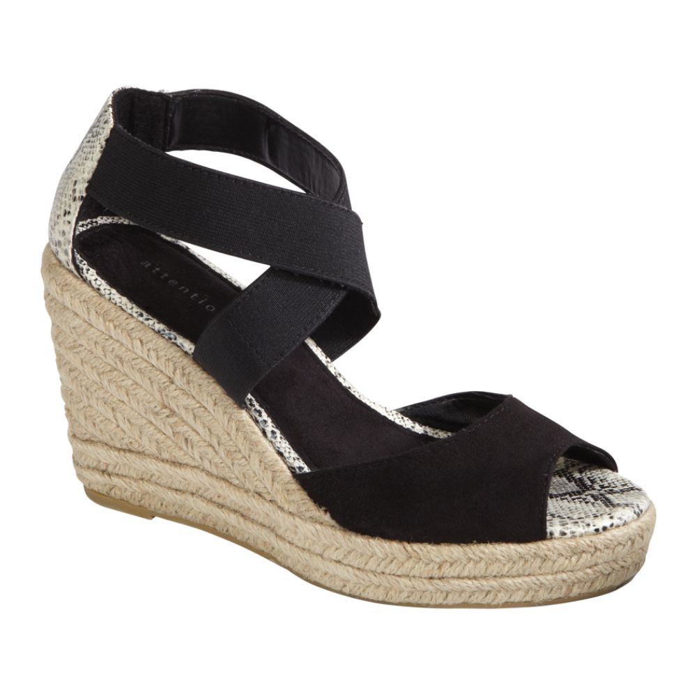 Attention Women's Tilly Stretch Wedge Dress Sandal - Black at Kmart.com