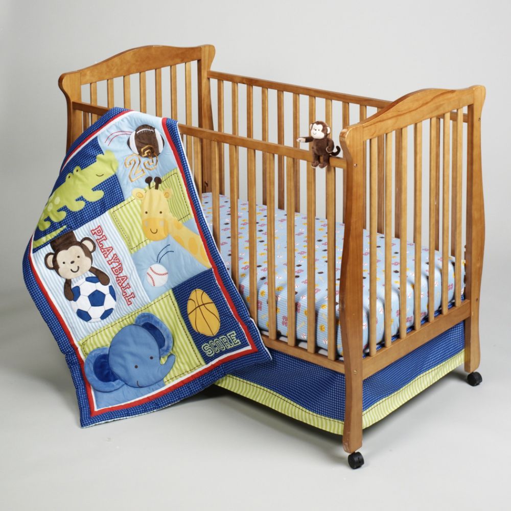 Little Bedding by NoJo Newborn Boy's Play Time Safari Four-Piece Bedding Set