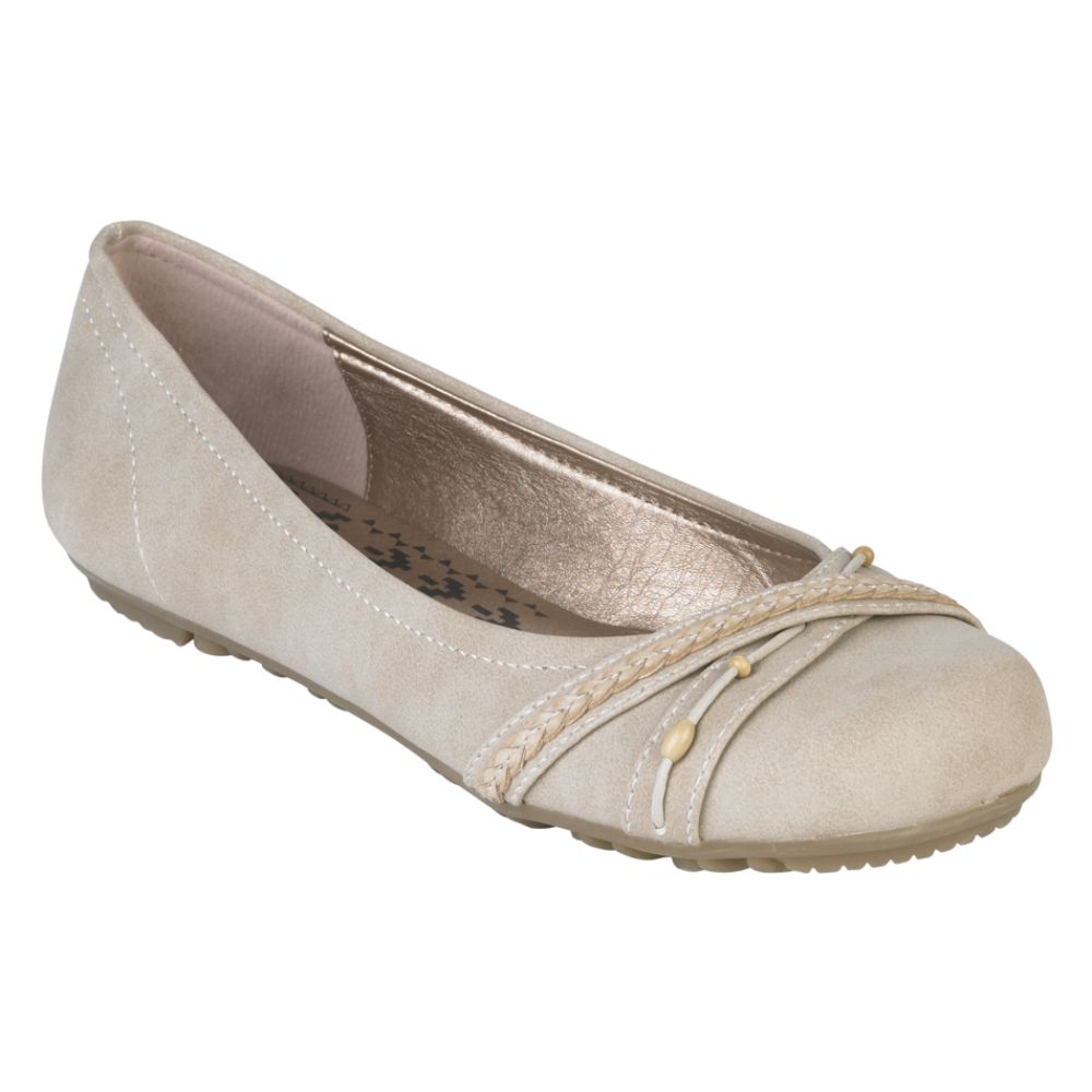 Route 66 Women's Shannon Cross Strap Flat - Bone at Sears.com