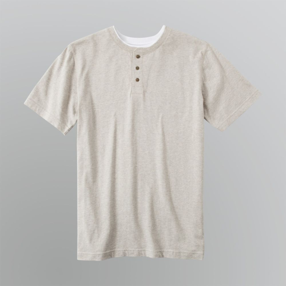 Basic Editions Men's Big & Tall Layered Look Short Sleeve Henley at Kmart.com