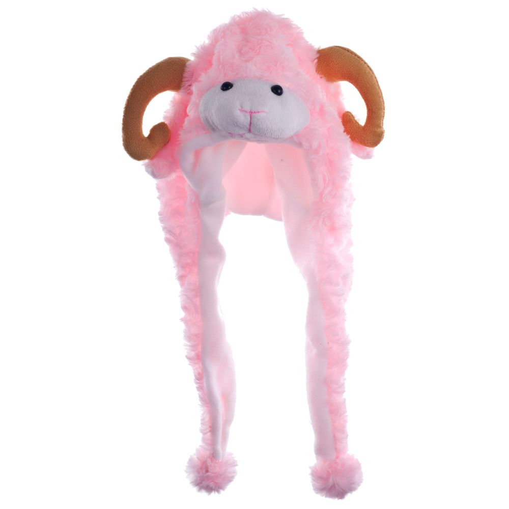 Critter Cap Plush Pink Ram Hat Children's Toys