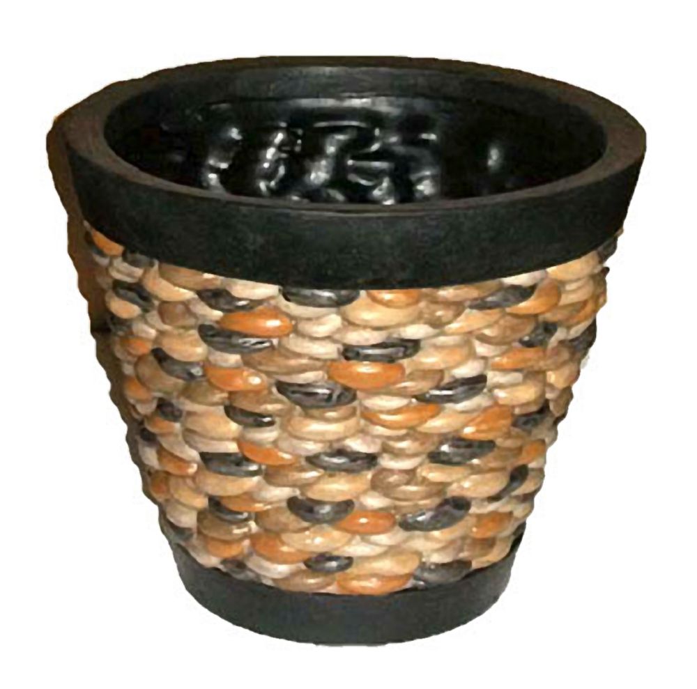 Garden Oasis Medium River Rock Planter - Black at Sears.com