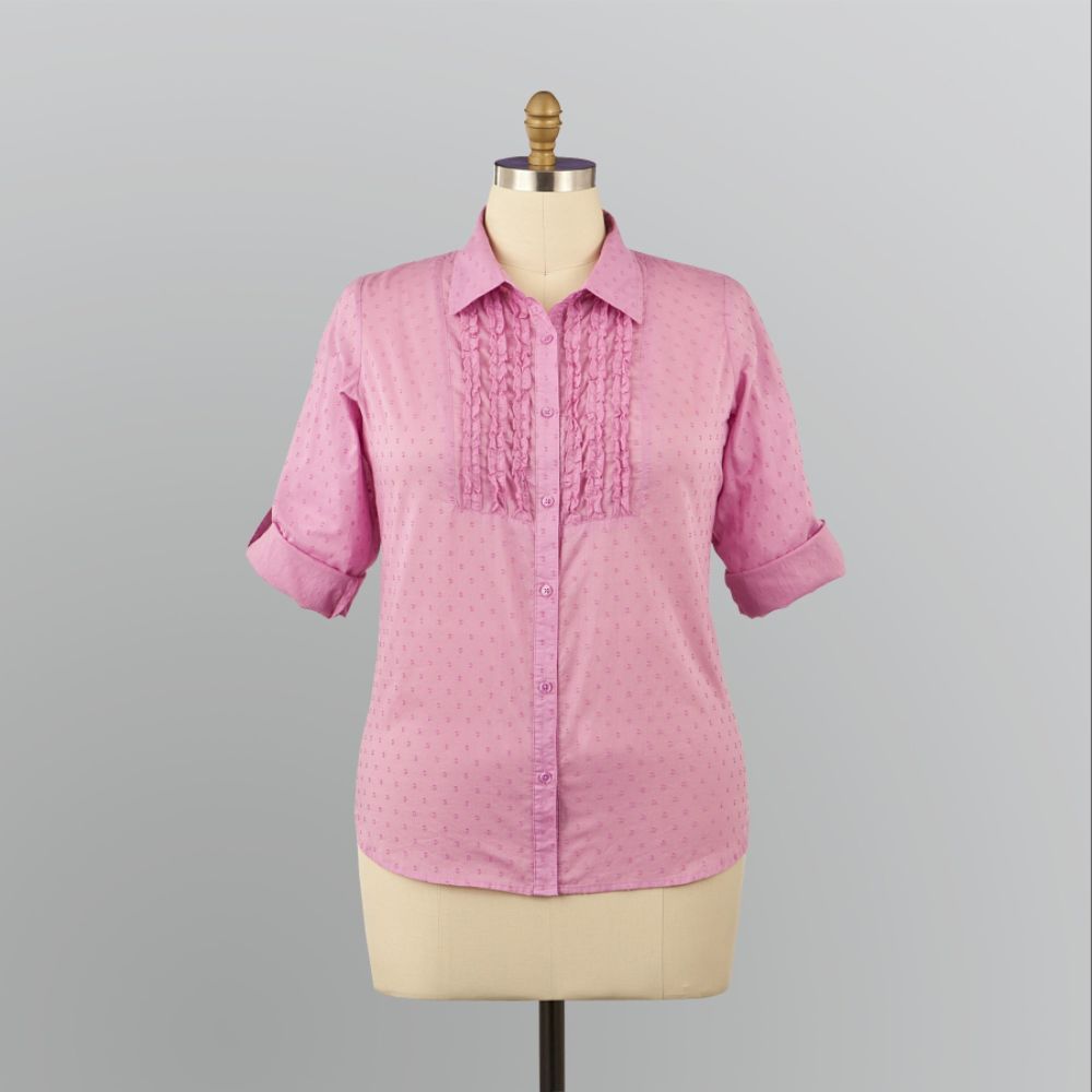 Laura Scott Women's Plus Swiss Dot Shirt