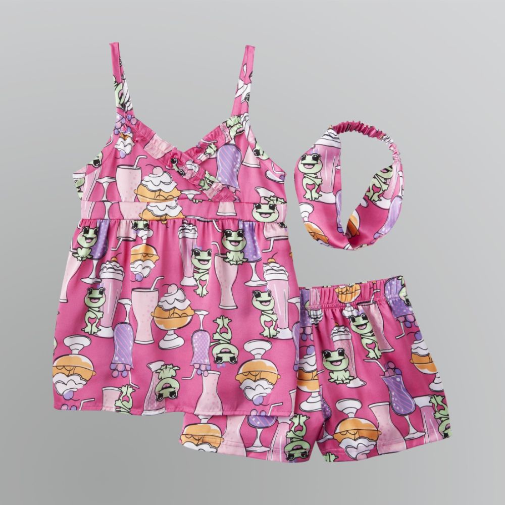 Joe Boxer Girl's Froggy Satin Pajama Set w/ Headband at Kmart.com
