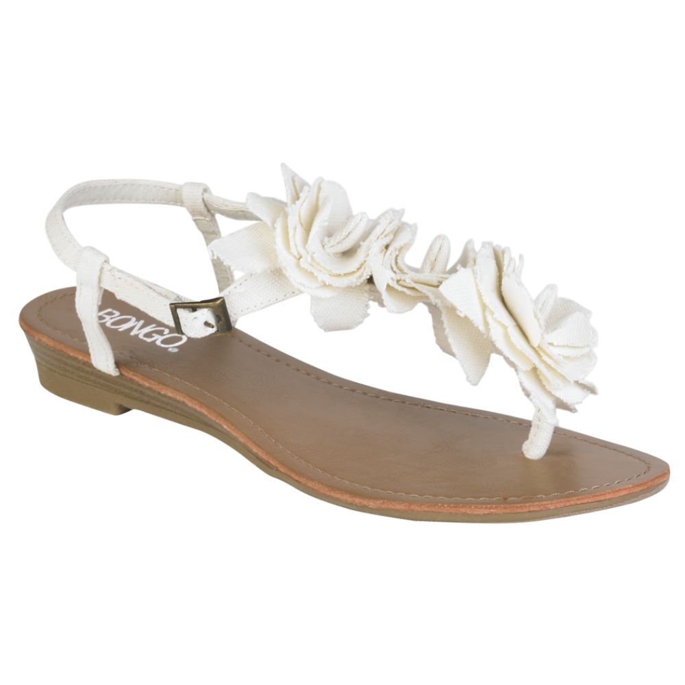 Bongo Women's Marlena Flower Slingback Sandal - White at Kmart.com