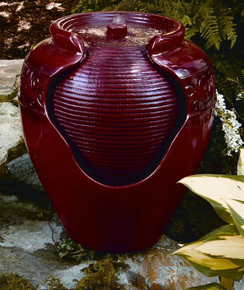 Garden Oasis Glazed Pot Fountain - Red at Sears.com