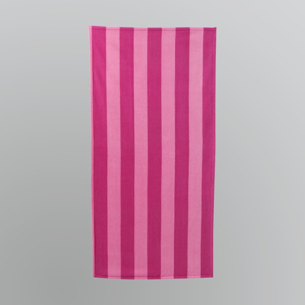 Essential Summer Striped Beach Towel - Pink